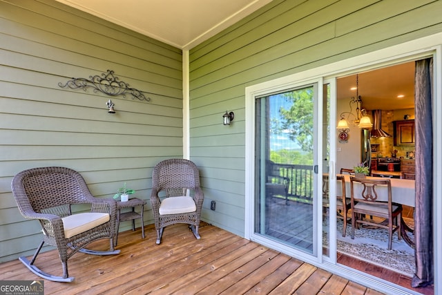 421 Hickory Nut Mountain Rd, Tallulah Falls, GA 30573 - view of wooden terrace