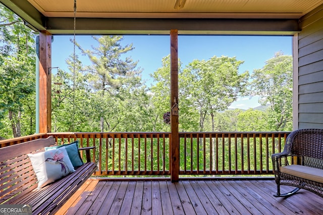 421 Hickory Nut Mountain Rd, Tallulah Falls, GA 30573 - view of wooden terrace