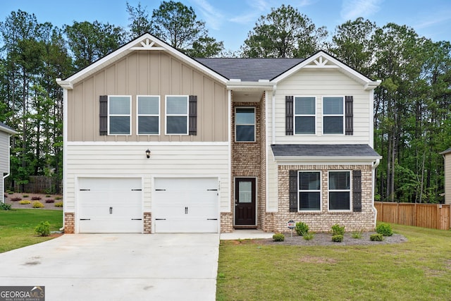 768 Great Oak Pl Unit 26, Villa Rica, GA 30180 - view of front of house featuring an attached garage, driveway, board and batten siding, and roof with shingles