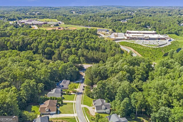 5523 River Valley Way, Flowery Branch, GA 30542 - aerial overview of property's location featuring a heavily wooded area