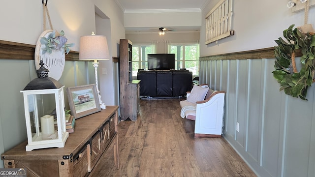 2321 Margaux Ct, Monroe, GA 30656 - hall featuring wood finished floors and ornamental molding