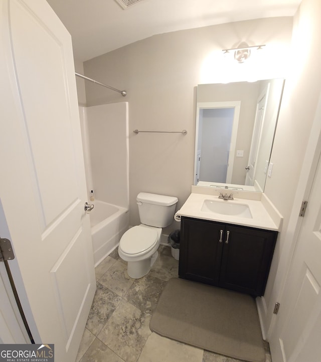 2321 Margaux Ct, Monroe, GA 30656 - bathroom with vanity, shower / bathtub combination, and toilet