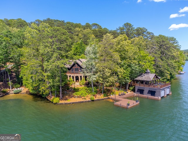 4334 Murray Cove Rd, Tiger, GA 30576 - aerial view of property and surrounding area featuring a large body of water and a heavily wooded area