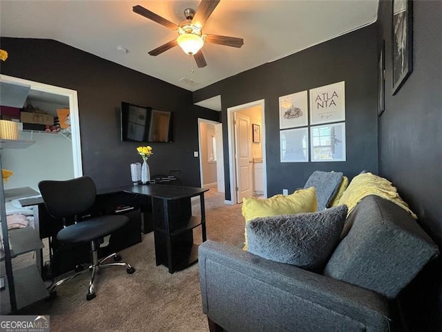 3615 Hawthorne Ter, Atlanta, GA 30337 - office area with carpet and a ceiling fan