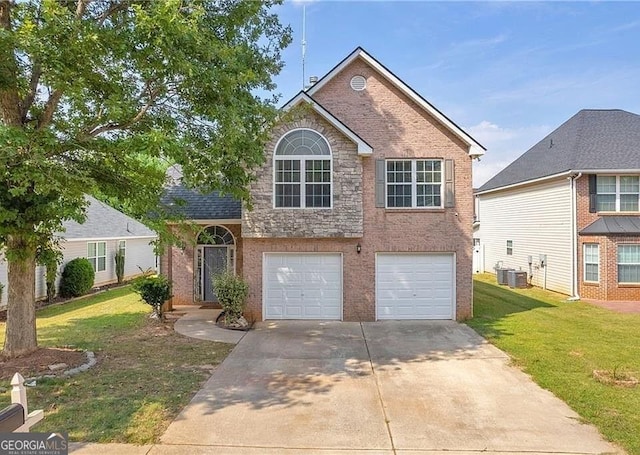 11657 Flemming Ct, Hampton, GA 30228 - traditional-style home featuring concrete driveway, an attached garage, a front lawn, and brick siding