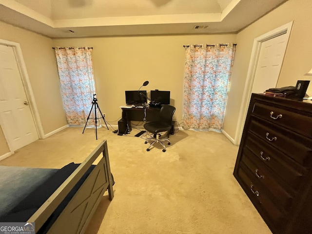 11657 Flemming Ct, Hampton, GA 30228 - office area with a raised ceiling, carpet, and baseboards