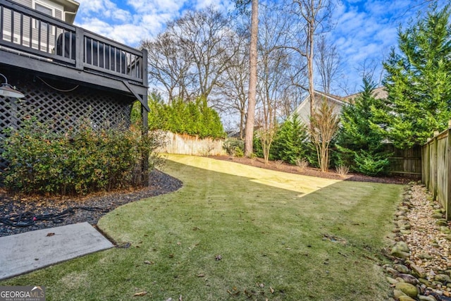 2603 Apple Valley Rd NE, Atlanta, GA 30319 - fenced backyard with a wooden deck
