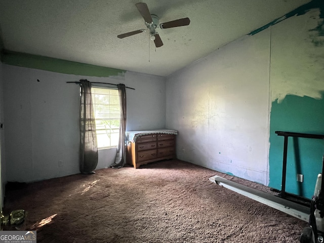 542 Southern Pines Rd, Dublin, GA 31021 - unfurnished bedroom with carpet, a textured ceiling, and a ceiling fan