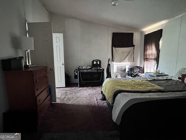 542 Southern Pines Rd, Dublin, GA 31021 - carpeted bedroom with vaulted ceiling and cooling unit