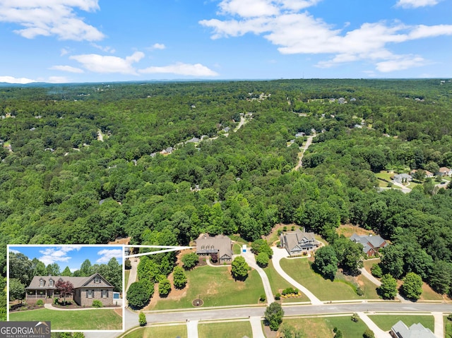 5176 Glen Forrest Dr, Flowery Branch, GA 30542 - aerial overview of property's location with a forest and property parcel outlined