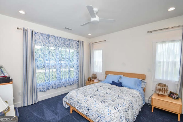 132 Fairview Meadows Dr, Demorest, GA 30535 - bedroom with carpet flooring, recessed lighting, and a ceiling fan