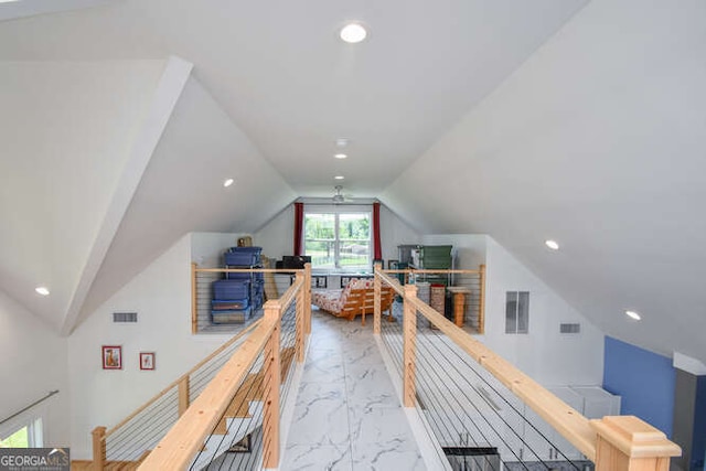 132 Fairview Meadows Dr, Demorest, GA 30535 - bonus room featuring lofted ceiling, light marble finish flooring, and recessed lighting