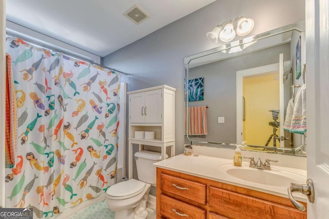 211 Westwood Dr, Calhoun, GA 30701 - full bathroom with toilet, vanity, and curtained shower