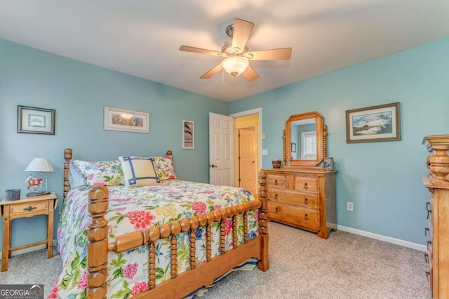 211 Westwood Dr, Calhoun, GA 30701 - carpeted bedroom featuring baseboards and ceiling fan