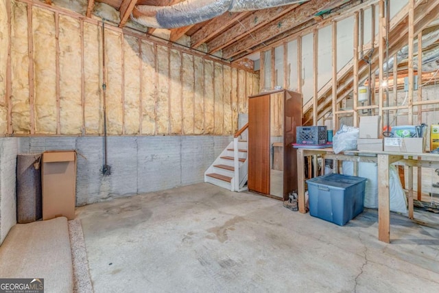 211 Westwood Dr, Calhoun, GA 30701 - unfinished basement featuring stairs