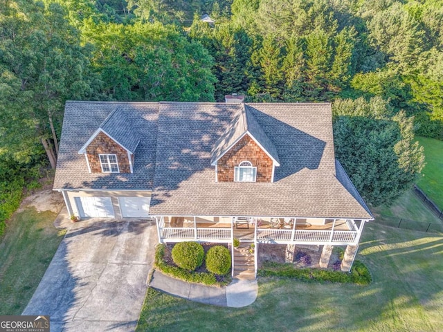211 Westwood Dr, Calhoun, GA 30701 - aerial view of property and surrounding area with a heavily wooded area