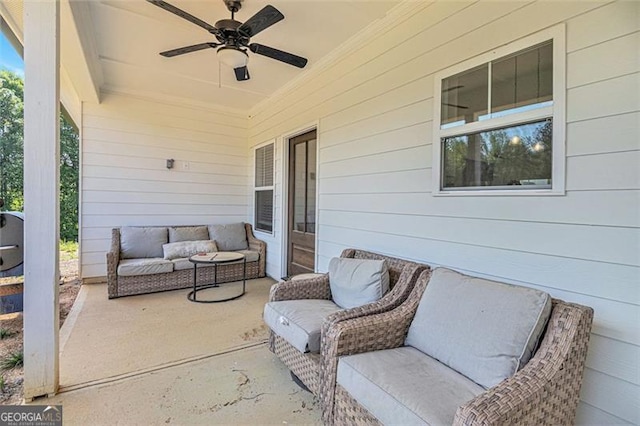 461 Barnwood, Rockmart, GA 30153 - view of patio with ceiling fan