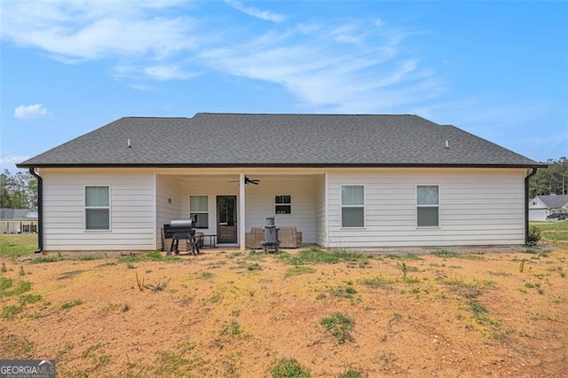 461 Barnwood, Rockmart, GA 30153 - back of house featuring a patio and ceiling fan