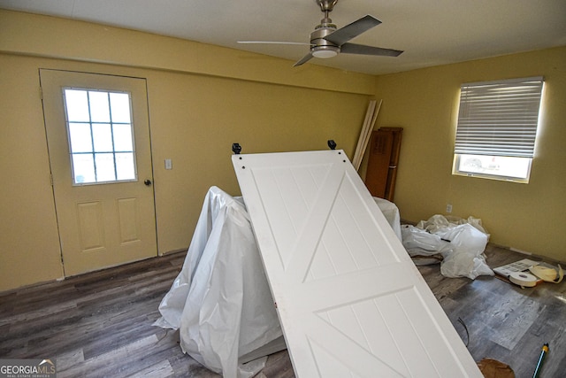 246 Shiloh Rd, Jenkinsburg, GA 30234 - misc room with wood finished floors and a ceiling fan