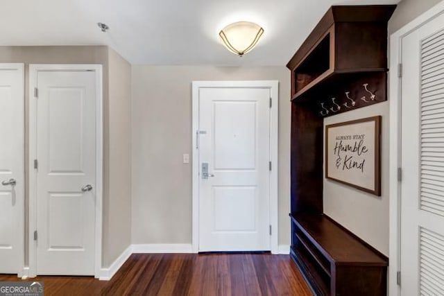 3338 Peachtree Rd NE Unit 508, Atlanta, GA 30326 - mudroom with dark wood-type flooring and baseboards