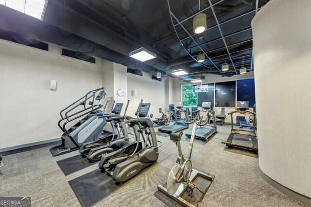 3338 Peachtree Rd NE Unit 508, Atlanta, GA 30326 - workout area with carpet floors