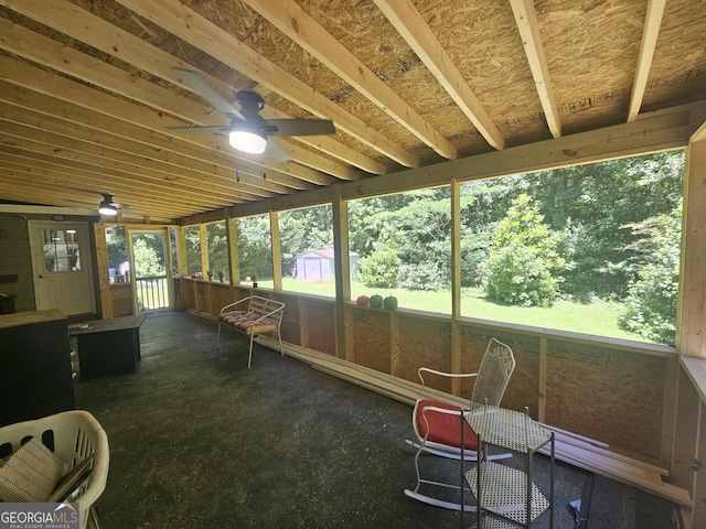 212 Hunting Ct, Jonesboro, GA 30236 - sunroom with a ceiling fan