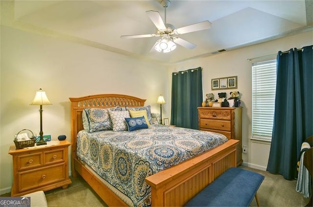 809 Longbranch Ln, Douglasville, GA 30134 - bedroom featuring light colored carpet, baseboards, and a ceiling fan