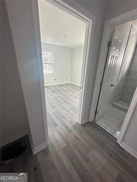 3005 Margaret Dr, Macon, GA 31206 - corridor with wood finished floors and baseboards