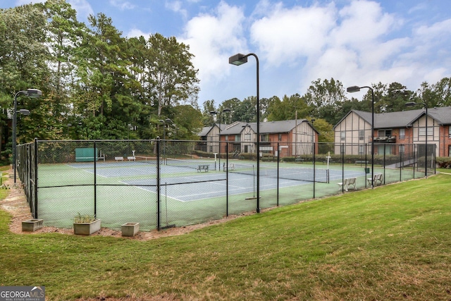 6851 Roswell Rd Unit E4, Sandy Springs, GA 30328 - view of tennis court featuring view of scattered trees and a residential view