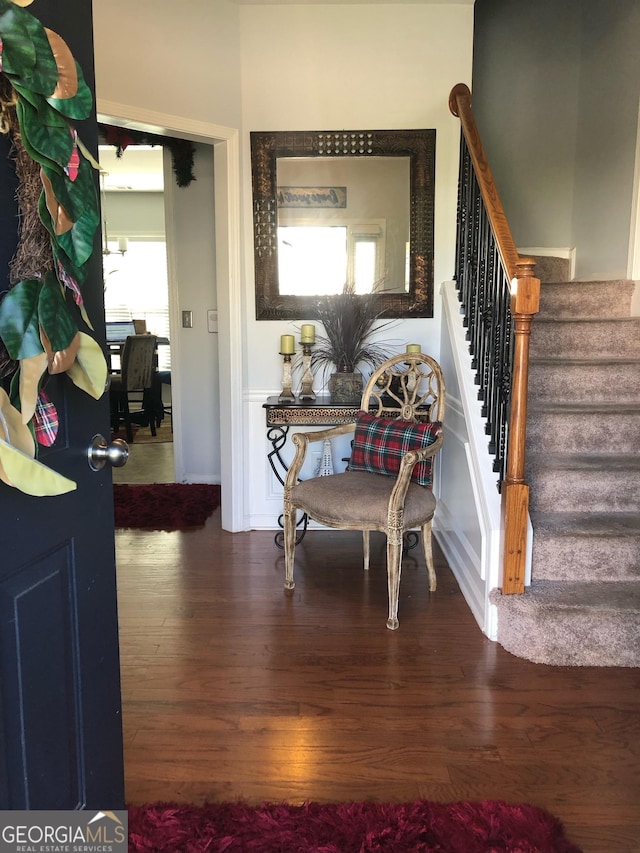 3692 Ramsey Cir, Atlanta, GA 30331 - foyer entrance featuring wood finished floors and stairway