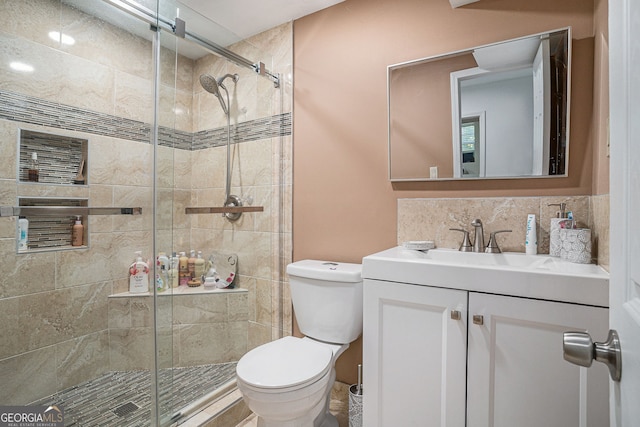 992 Brian Ln, Forest Park, GA 30297 - full bath featuring toilet, vanity, and a shower stall