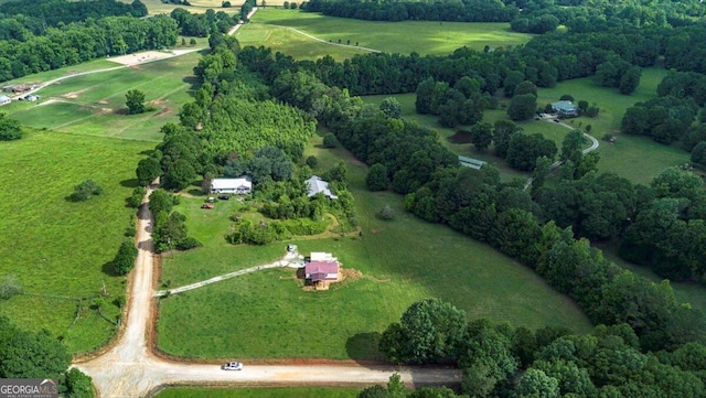 3350 Waggoners Grove Church Rd, Colbert, GA 30628 - aerial view of property and surrounding area with rural landscape