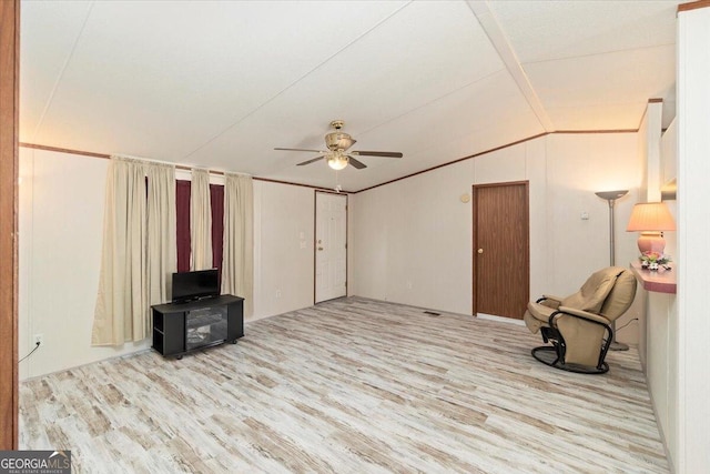 3350 Waggoners Grove Church Rd, Colbert, GA 30628 - unfurnished living room featuring wood finished floors, a ceiling fan, and vaulted ceiling