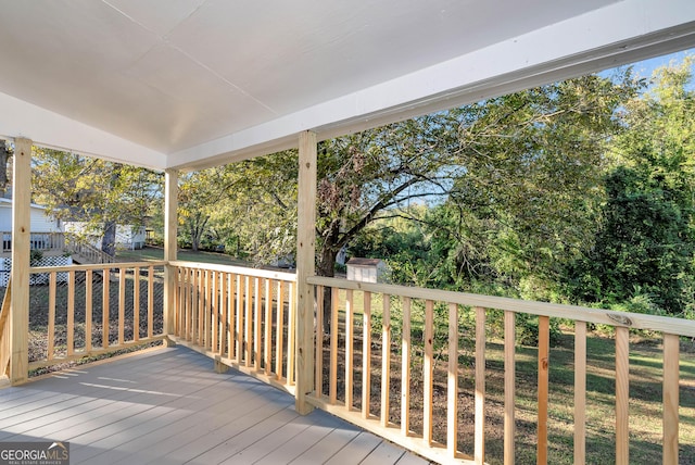 124 Stark St, Commerce, GA 30529 - deck with view of wooded area