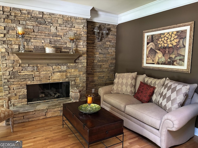 245 River Laurel Way, Woodstock, GA 30188 - living room with crown molding and wood finished floors