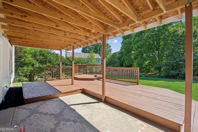 7025 Coffield Ct, Cumming, GA 30041 - deck with a lawn and view of scattered trees