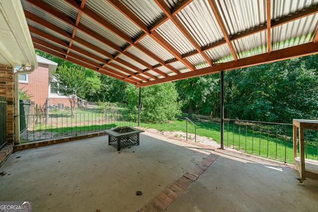 2933 King Alfred Dr, Macon, GA 31204 - view of patio / terrace with a fire pit