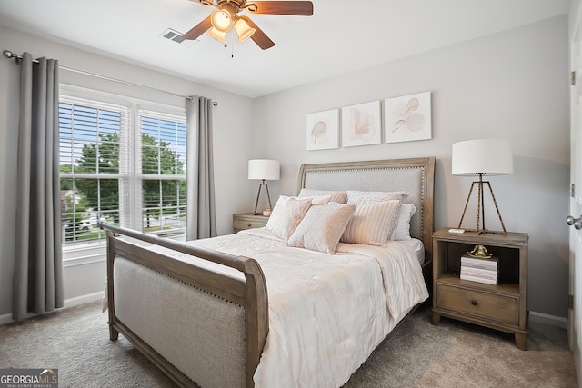 960 Pebblestone Ct, Alpharetta, GA 30009 - carpeted bedroom with baseboards and ceiling fan