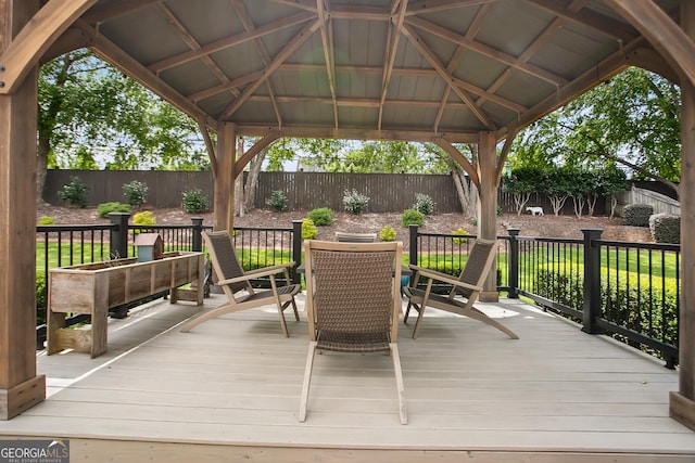 960 Pebblestone Ct, Alpharetta, GA 30009 - wooden deck featuring a gazebo, outdoor dining area, and a fenced backyard