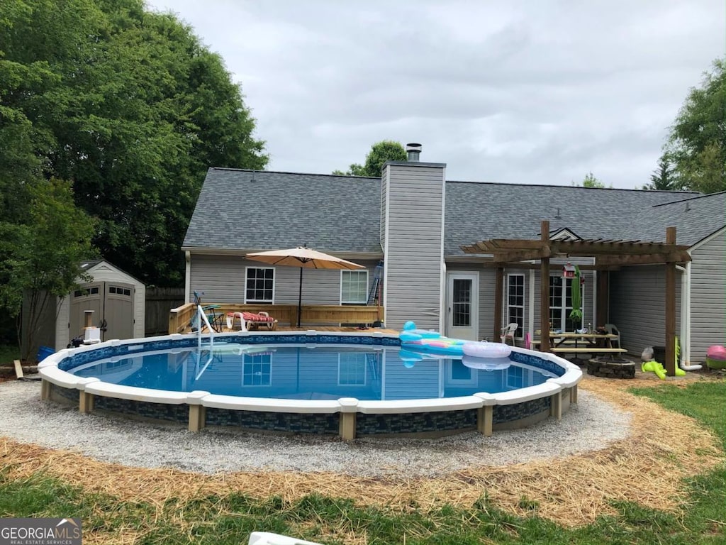 123 Chippewa Run, Auburn, GA 30011 - swimming pool featuring a pergola