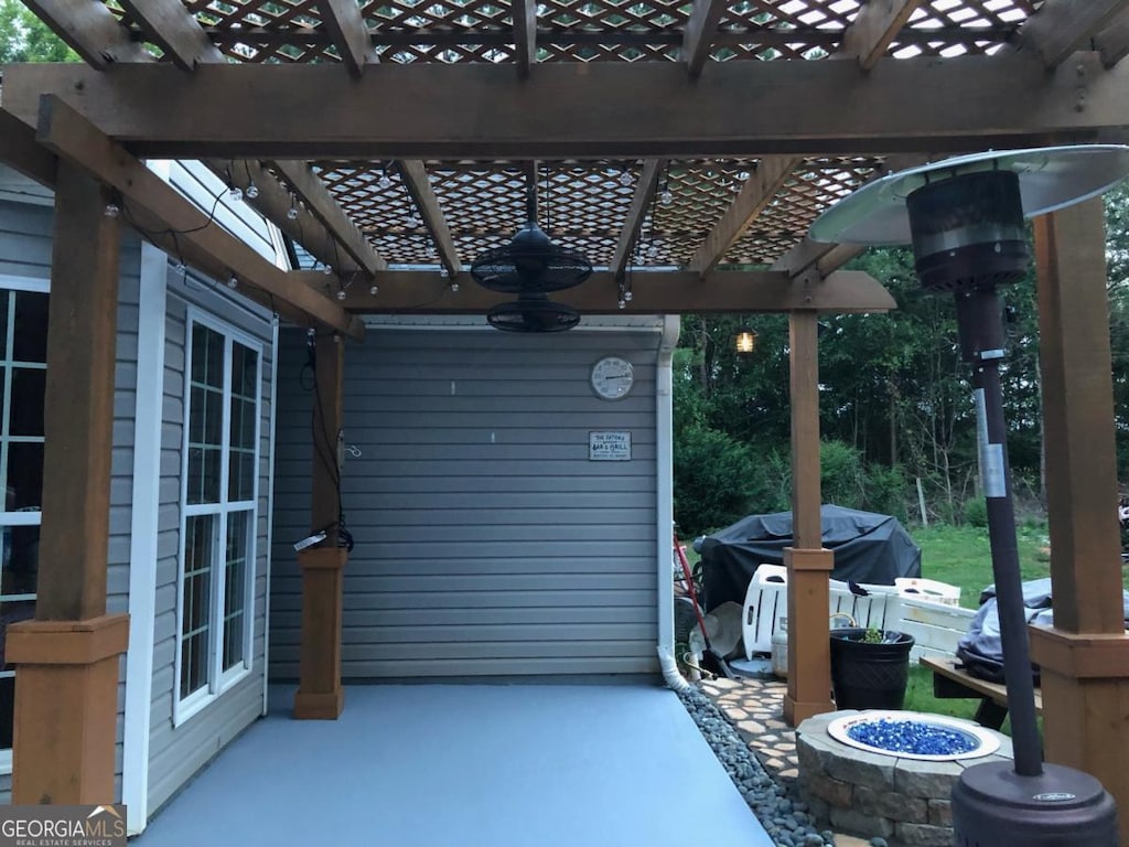 123 Chippewa Run, Auburn, GA 30011 - view of patio / terrace with a pergola and area for grilling