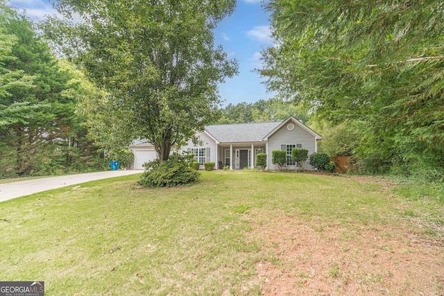 123 Chippewa Run, Auburn, GA 30011 - single story home featuring concrete driveway, a front lawn, and an attached garage