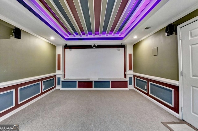 475 Bayswater Way, Suwanee, GA 30024 - carpeted home theater featuring recessed lighting
