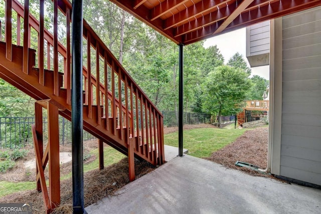 475 Bayswater Way, Suwanee, GA 30024 - view of patio / terrace featuring stairway