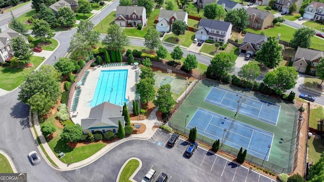 475 Bayswater Way, Suwanee, GA 30024 - aerial perspective of suburban area with a pool area