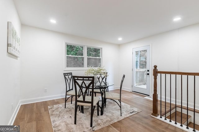398 Baker Cir NW, Atlanta, GA 30318 - dining area featuring plenty of natural light, wood finished floors, recessed lighting, and baseboards