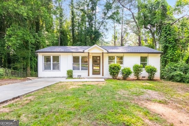 398 Baker Cir NW, Atlanta, GA 30318 - ranch-style house with crawl space, a front yard, and brick siding