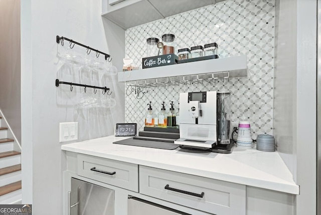 2804 Skyland Dr NE, Brookhaven, GA 30341 - indoor dry bar with stairs and tasteful backsplash