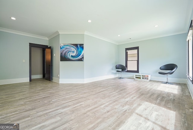 2804 Skyland Dr NE, Brookhaven, GA 30341 - spare room with light wood-style floors, ornamental molding, baseboards, and recessed lighting