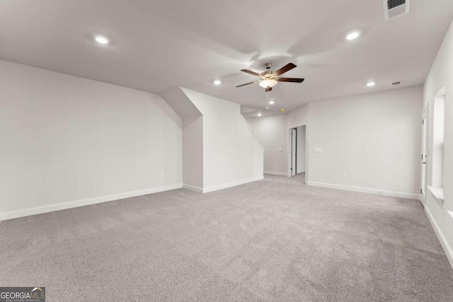 554 Creek Rd, Cornelia, GA 30531 - additional living space with recessed lighting, ceiling fan, carpet floors, and baseboards